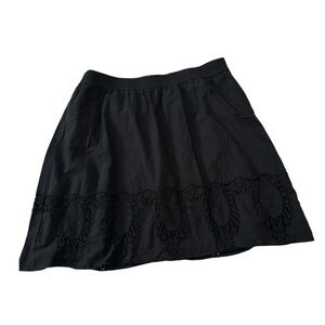 Talbots Black A-Line Skirt with Lace Detail
